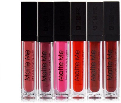 RTB Pro Ultra Smooth Matte Lipstick Pack of 6 Multicolor(Multicolor, 6 ml)