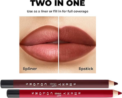 SHENYCOLORS WATER PROOF With 2 in 1 Lip Liner & lipstick (PACK OF 2)(RED, MAROON, 2 ml)