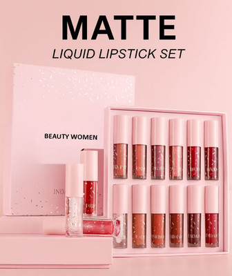 CB3 BEAUTY Velvet Book Style Set of 12 Matte Liquid Lipsticks Pack(Multicolour, 30 ml)