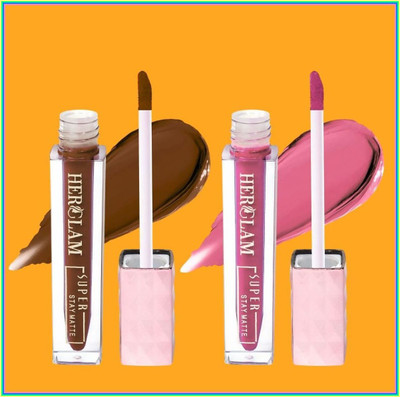 herglam Liquid Lipstick Duo | Smudge-Proof | Intense Color | 2 Matte Shades(Multicolor, 8 ml)