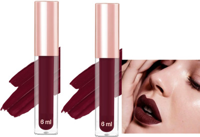 ADJD Combo Velvet Non tansfer Smudge Proof Longlasting liquid Matte Maroon(Maroon, 12 ml)