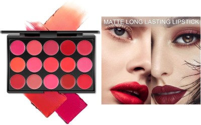 SEUNG Matte Finish Perfect 15 Color Lip Cream Palette Multicolor(MULTICOLOR, 30 g)