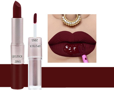 Neycare Soft Matte & Smudge Proof 2 in 1 Dual Lipstick(Maroon, 8 g)