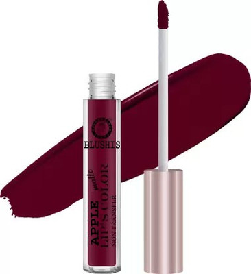 BLUSHIS Apple Matte Lips Color Water Proof Non Transfer Liquid(Deep Pink, 6 ml)