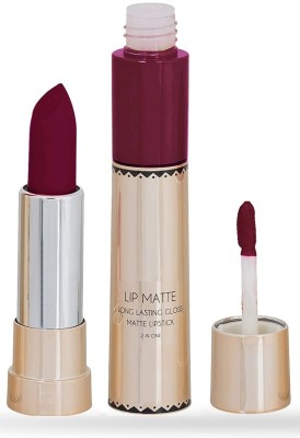 Latixmat 2 in 1 matte lips long lasting liquid and crayon lipstcik(wine, 8 g)