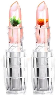 Love Nature Huda Professional 2Pcs Korean Lip Tint Stain Glitter Flower Lipstick Set for Women(PINK, 30 g)