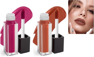 DYSOKAYO Longlasting SensationaL Liquid Matte Mini Lipstick combo pack(coffee brown, Queen Pink, 4.5 ml)