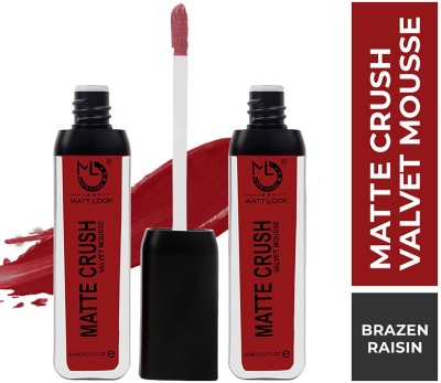 MATTLOOK Matte Crush Velvet Mousse Lipstick, Brazen Raisin (10ml) Pack of 2(Brazen-Raisin, 10 ml)