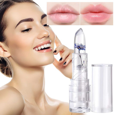 GABBU Korean Multicolor Flower Lipstick Jelly Flower Transparent Color(Red, 3.6 g)