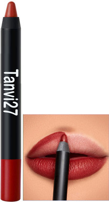 tanvi27 Matte Finish Long Lasting Crayon Lipstick(DARK RED, 3.5 g)