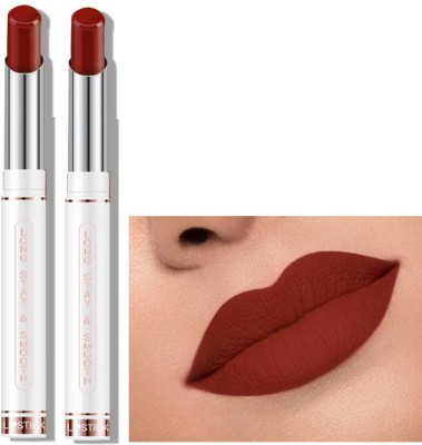 ADJD Combo Non-Transfer Long Stay & Smooth Lipstick Rich maroon(Rich maroon, 7.6 g)