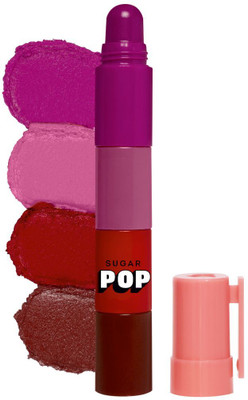 SUGAR POP 4 in 1 Lip Twist 01 Perfect Pout -Tart, Jelly, Trifle, Pie(multicolour, 6.4 g)