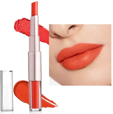 Latixmat MATTE FINISH LIQUID AND CRAYON 2 IN 1 LIPSTICK WATERPROOF,(ORANGE, 8 g)