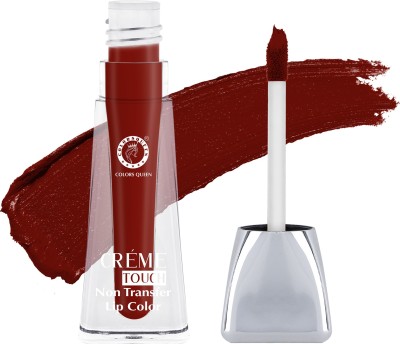 COLORS QUEEN Crème Touch Liquid Matte Lipstick Waterproof Long Lasting Non Transfer Lipstick(Barn Red, 4 ml)
