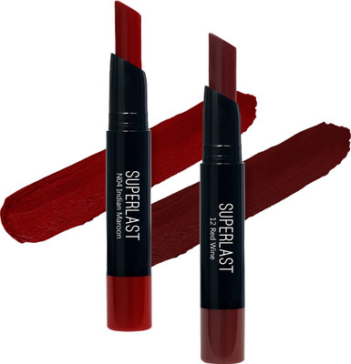 Me-On Superlast Lipstick (Shade 04,12)(Ruby Woo,Red Wine, 2 g)