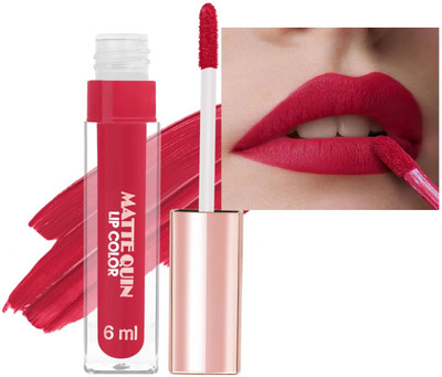 manasona Soft & Matte Waterproof Lip Color Long Lasting Liquid Lipstick(Rani Pink, 6 ml)