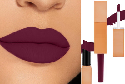 HUZURLU Matte liquid and crayon 2 in 1 color lipstick(BERRY, 7 ml)