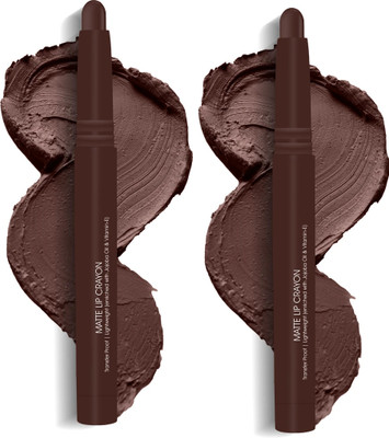 Latixmat Combo Matte Lip Crayon Lipstick Long Lasting Non Transfer Coffee(Coffee, 6 g)