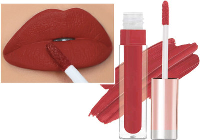 tanvi27 Long Lasting Gloss, Waterproof, Non Transferable Liquid Dull Red Lipsitck(Dull Red, 4 ml)