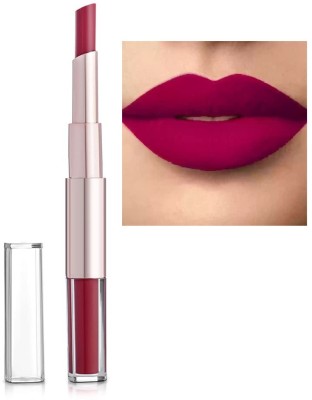 Latixmat 2 in 1 Matte Lipstick Long Lasting, Waterproof, Non Transfer Lipstick(Deep Pink, 12 g)