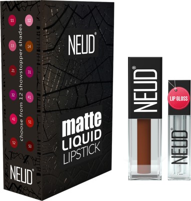 NEUD Matte Liquid Lipstick Oh My Coco with Lip Gloss - 1 Pack(Oh My Coco, 3 ml)