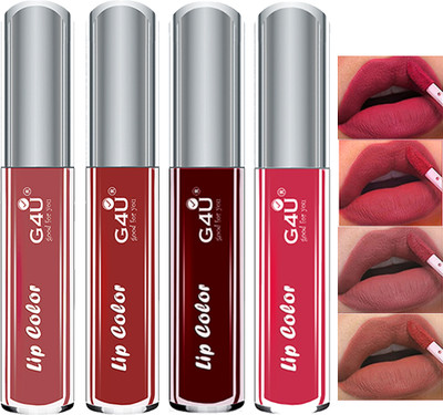 G4U Waterproof Longlast SensationaL Liquid Matte Lipsticks set of 4 A-04(Terra Cotta,Dark Terra Cotta,Cherry,Garnet, 16 ml)