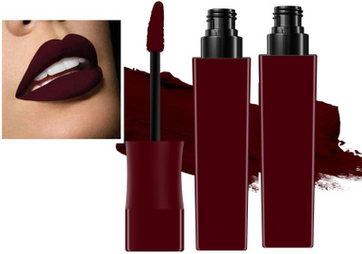 Latixmat Combo Highly Pigmented Transfer Proof Matte Finish Deep Color Liquid Lipstick(Deep Maroon, 15 ml)