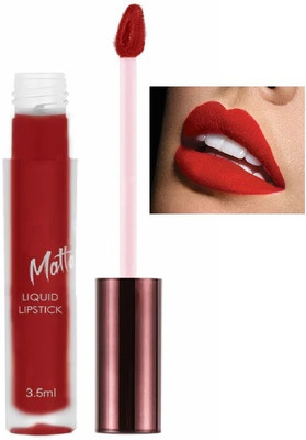 YAWI Non Transfer Matte Liquid Lipstick|Smudge Proof & Toxic Free Formula For Girl(Red, 3.5 ml)