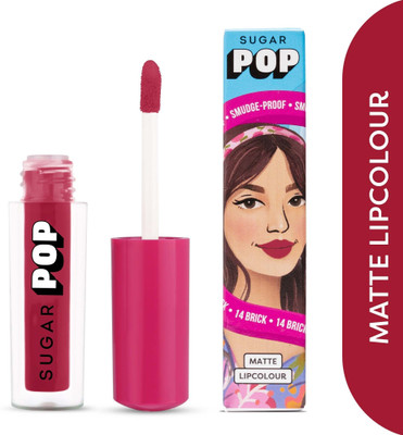 SUGAR POP Matte Lipcolour 14 Brick - Super Matte | Lasts 8+ hours | Non-Drying(Brick, 1 ml)