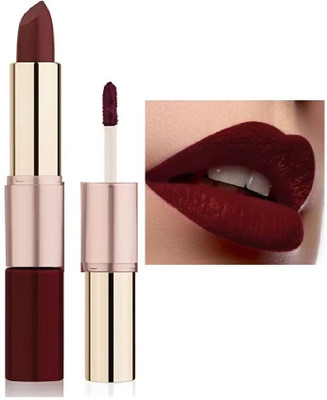 FLORERO 2in1 Dual Shade Matte Lipstick Double Lipstick(DARK MAROON, 10 ml)