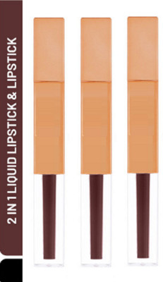 Luipui 2 IN 1 LIPSTICK, FULL COVERAGE, SMOOTH MATTE FINISH FOR ALL DAY WEAR PACK OF 3(CROWN OF THORNS - 311, 18 ml)