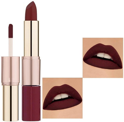 DARYUE Non-Sticky Waterproof Not Easy To Fade 2 in 1 Maroon Lipstick(Maroon, 8 g)