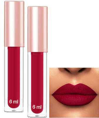 ADJD Combo Velvety Soft Finish Weightless Formula Long Lasting Lipstick Blod red(Blod red, 12 ml)