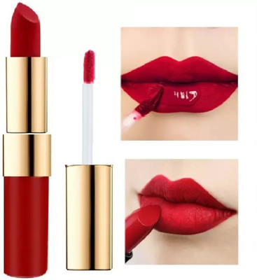 Yuency Matte finish liquid 2 in 1 red lipstick water proof & long lasting(red, 8 g)
