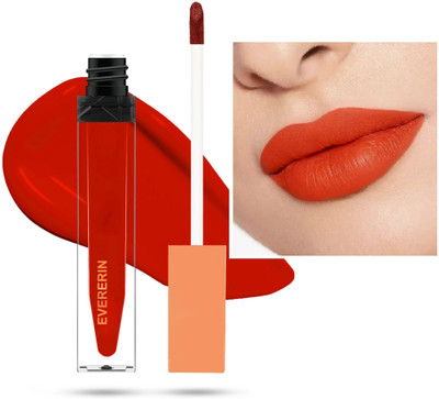 EVERERIN Non Transfer Liquid Lipstick With Long Lasting & Lightweight Formula(Rust Orange, 6 ml)