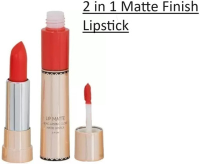 DARYUE Waterproof & Long Lasting Matte Finish 2 In 1 Lipstick(Orange, 8 g)
