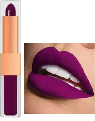 Luipui PURPLE MATTE 2 IN 1 LIPSTICK PACK OF 1(PURPLE, 6 g)