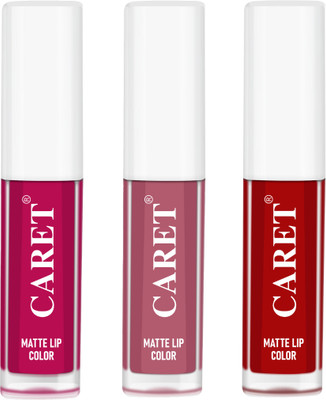 Caret Transfer Proof \ Sulfate Free combo of 3 Liquid Matte Lipstick (Multicolor)(Multicolor, 6 ml)