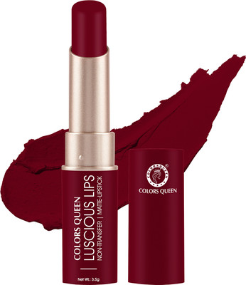 COLORS QUEEN Luscious Lips Long Lasting Non Transfer Creamy Matte Lipstick(Royal Rust Maroon, 3.5 g)