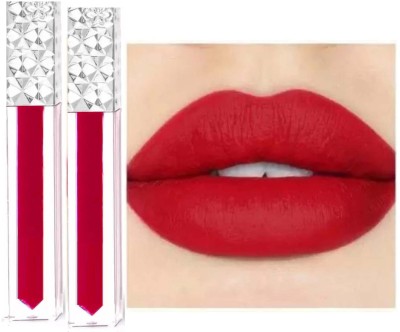 Latixmat Waterproof Liquid Matte Lipstick Long Lasting Combo(RED, 10 ml)