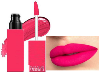 Luipui Trending long lasting Matte Crush dark pink Lipstick pack of 1(DARK PINK, 4 ml)