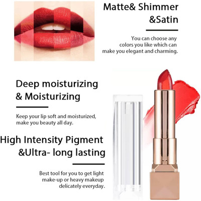 LILLYAMOR 3D Soft Gel Lip Colour Change Shimmery Lipstick(Red, 3.6 g)