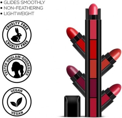 kHUDAt ovy x Red Edition Fab 5 In 1 Matte Finish Lipstick(BARCELONA)(Red, 15.9 g)