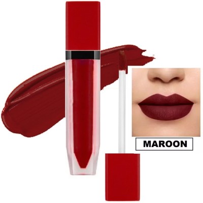 HUZURLU Water Proof Long lasting maroon Liquid Matte Lipstick(maroon, 8 ml)