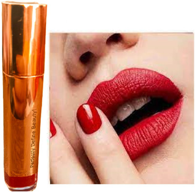 Luipui liquid red matte finish lipstick pack of 1 waterproof smooth(red, 6 ml)
