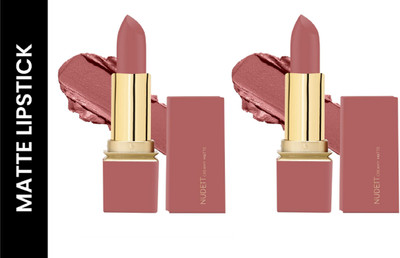 Luipui TRENDING LONG LASTING, WATERPROOF & QUICK DRY LIPSTICK FOR BOLD LOOK PACK OF 2(PEACH PETUNIA - 05, 12 g)