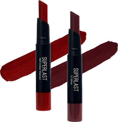 Me-On Superlast Lipstick (Shade 04,11)(Ruby Woo,Wine, 2 g)