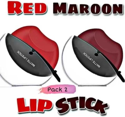 rahnay Apple shape Waterproof, Long Lasting, Moisturizing Lipstick (8 g) pack of 2(Red, 8 g)