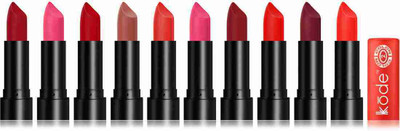 kKode beutiful shade lipstick combo colour pack of 10(multi colour, 15 ml)
