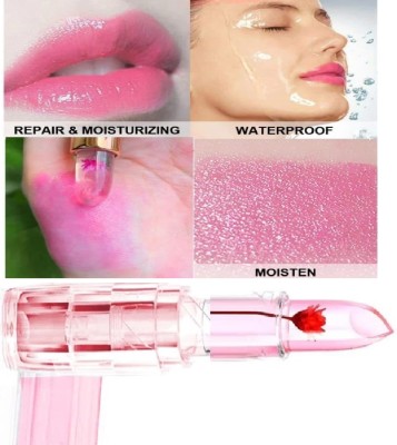 AGLEY Waterproof Moisturizing crystal flower jelly lip gloss Lipstick For Girls(pink, 15 g)